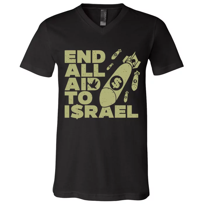 Ryan Dawson End All Aid To Israel V-Neck T-Shirt