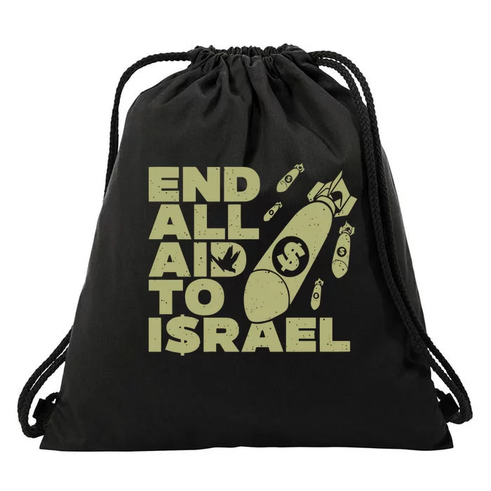 Ryan Dawson End All Aid To Israel Drawstring Bag