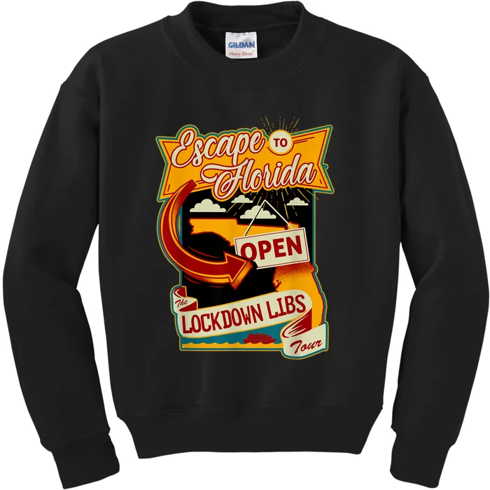 Ron DeSantis Escape To Florida Vinatge Kids Sweatshirt