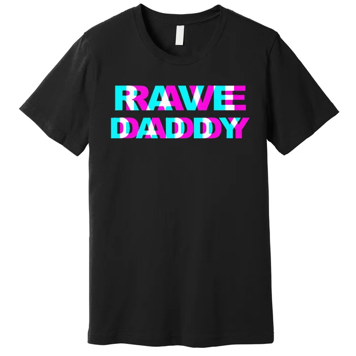 Rave Daddy EDM Music Festival Father Optical Illusion Trippy Premium T-Shirt