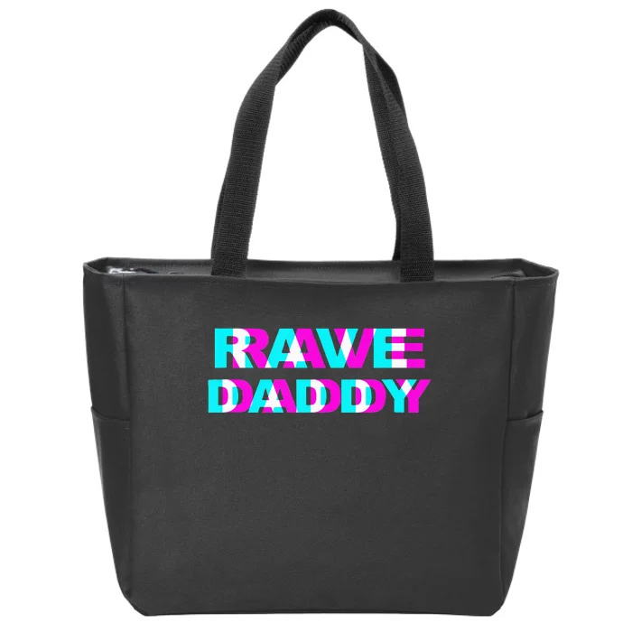 Rave Daddy EDM Music Festival Father Optical Illusion Trippy Zip Tote Bag