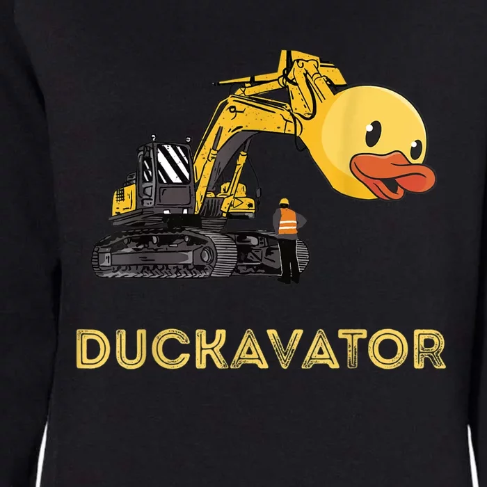 Rubber Duck Excavator Construction Site Backhoe Driver Womens California Wash Sweatshirt