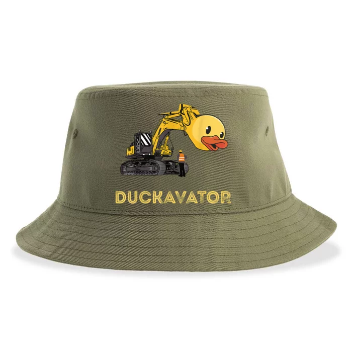 Rubber Duck Excavator Construction Site Backhoe Driver Sustainable Bucket Hat