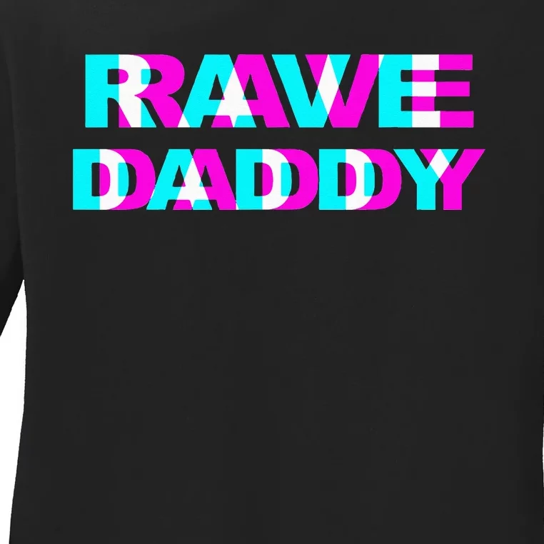 Rave Daddy EDM Music Festival Father Optical Illusion Trippy Ladies Long Sleeve Shirt