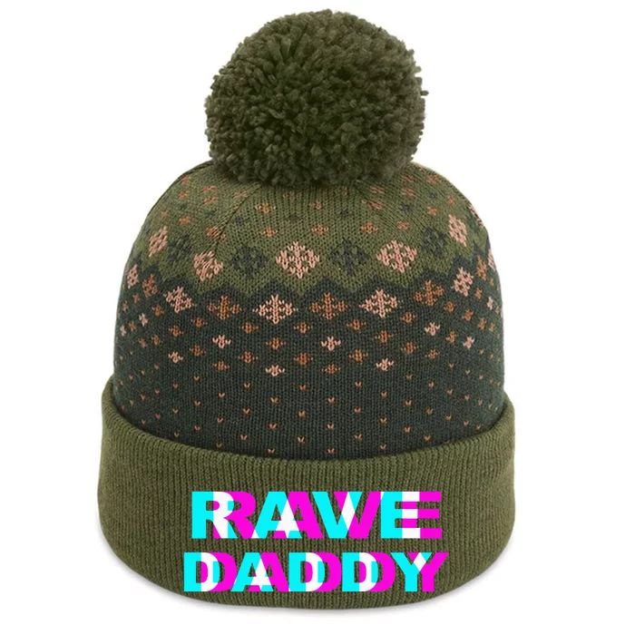 Rave Daddy EDM Music Festival Father Optical Illusion Trippy The Baniff Cuffed Pom Beanie