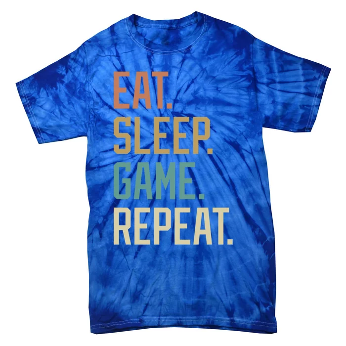 Retro Design Eat Sleep Game Repeat Vintage Gift Tie-Dye T-Shirt