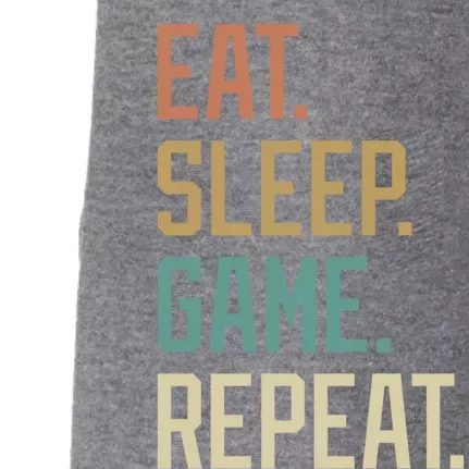 Retro Design Eat Sleep Game Repeat Vintage Gift Doggie 3-End Fleece Hoodie