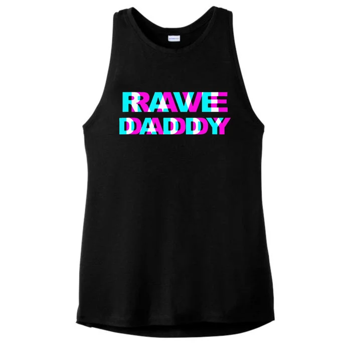 Rave Daddy EDM Music Festival Father Optical Illusion Trippy Ladies Tri-Blend Wicking Tank