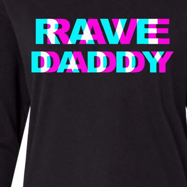 Rave Daddy Edm Music Festival Father Optical Illusion Trippy Womens Cotton Relaxed Long Sleeve T-Shirt