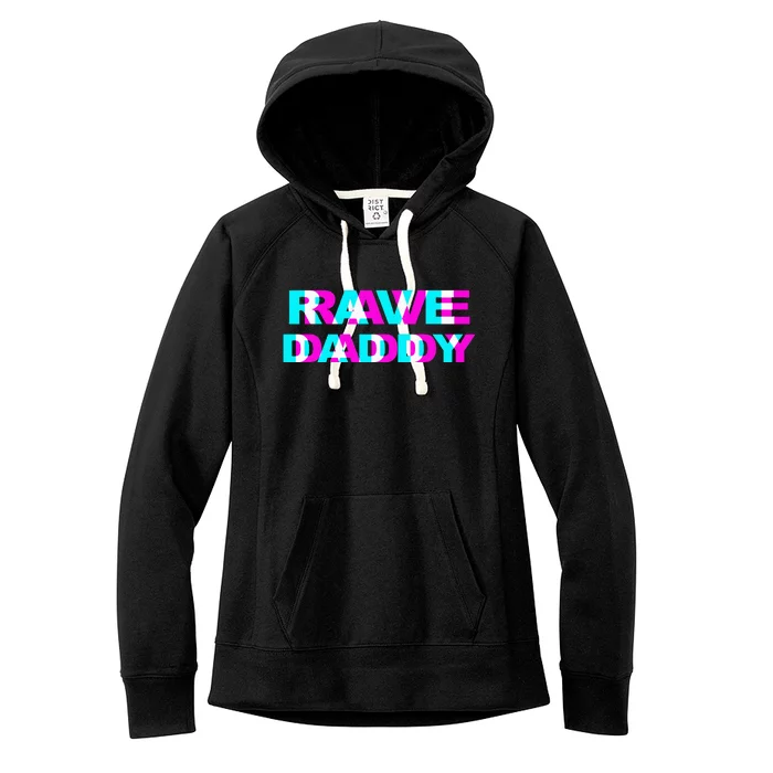 Rave Daddy Edm Music Festival Father Optical Illusion Trippy Women's Fleece Hoodie