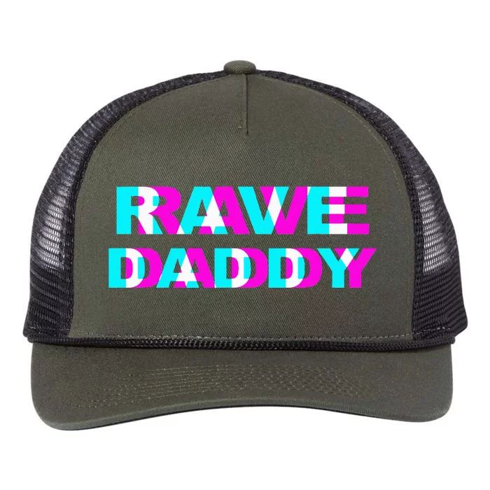 Rave Daddy Edm Music Festival Father Optical Illusion Trippy Retro Rope Trucker Hat Cap