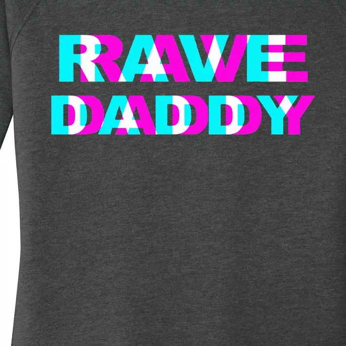 Rave Daddy EDM Music Festival Father Optical Illusion Trippy Women's Perfect Tri Tunic Long Sleeve Shirt