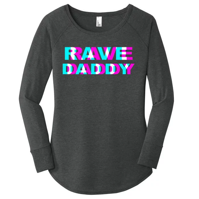 Rave Daddy EDM Music Festival Father Optical Illusion Trippy Women's Perfect Tri Tunic Long Sleeve Shirt