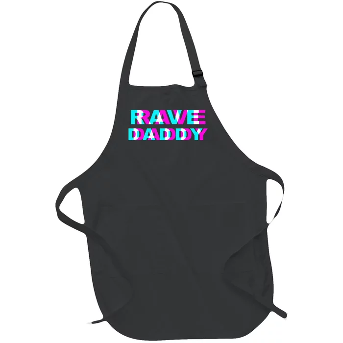 Rave Daddy EDM Music Festival Father Optical Illusion Trippy Full-Length Apron With Pocket