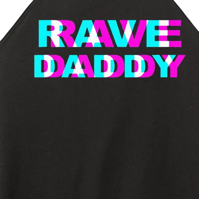 Rave Daddy EDM Music Festival Father Optical Illusion Trippy Women’s Perfect Tri Rocker Tank