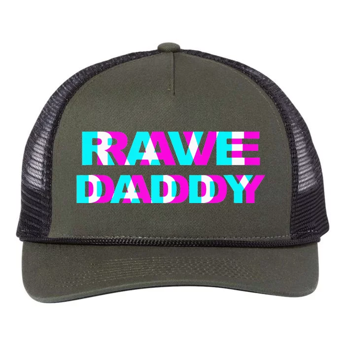 Rave Daddy EDM Music Festival Father Optical Illusion Trippy Retro Rope Trucker Hat Cap