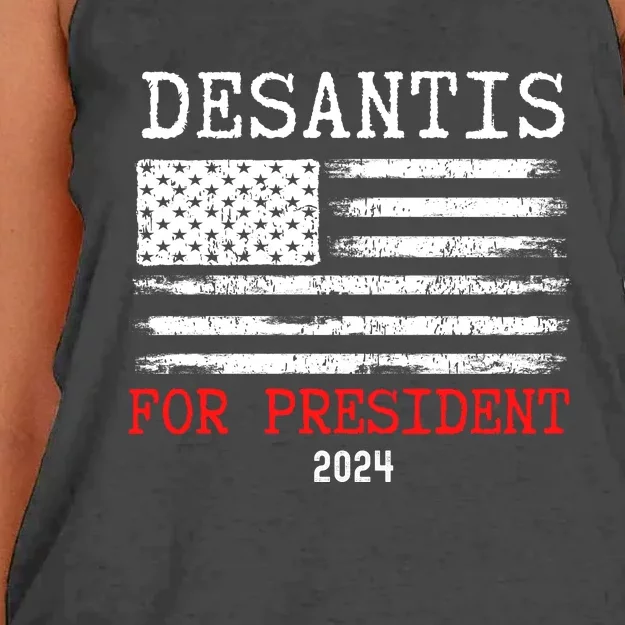 Ron Desantis For President 2024 Women's Knotted Racerback Tank