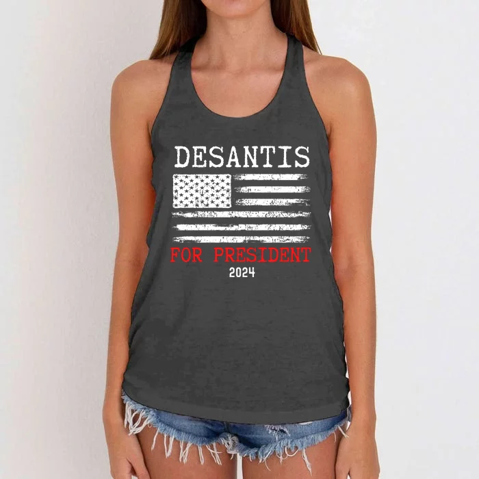 Ron Desantis For President 2024 Women's Knotted Racerback Tank