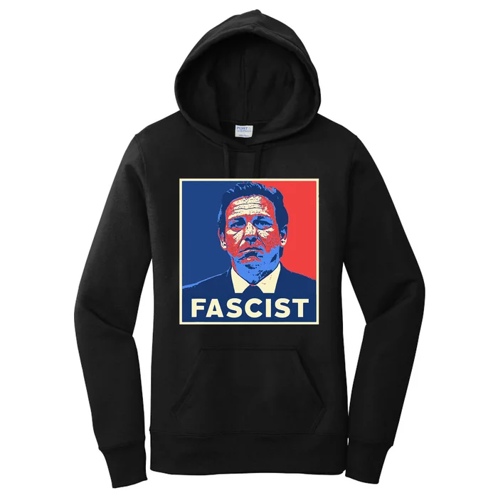 Ron Desantis Fascist Portrait Bad Florida Governor Women's Pullover Hoodie