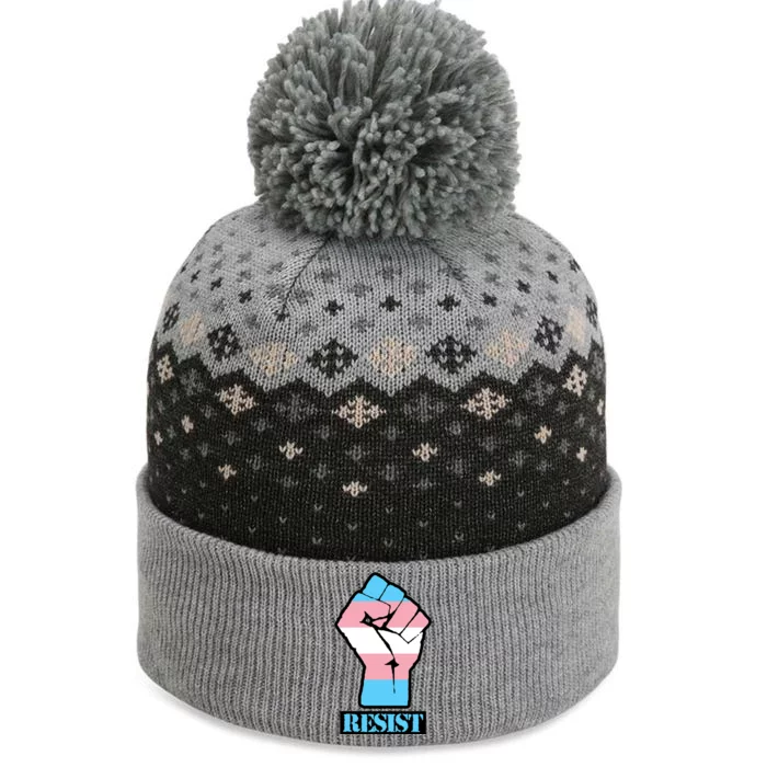 Resist Demigirl Fist Flag The Baniff Cuffed Pom Beanie