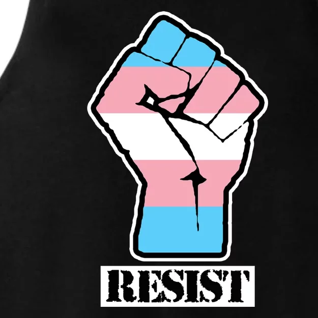 Resist Demigirl Fist Flag Ladies Tri-Blend Wicking Tank