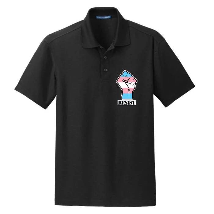 Resist Demigirl Fist Flag Dry Zone Grid Performance Polo