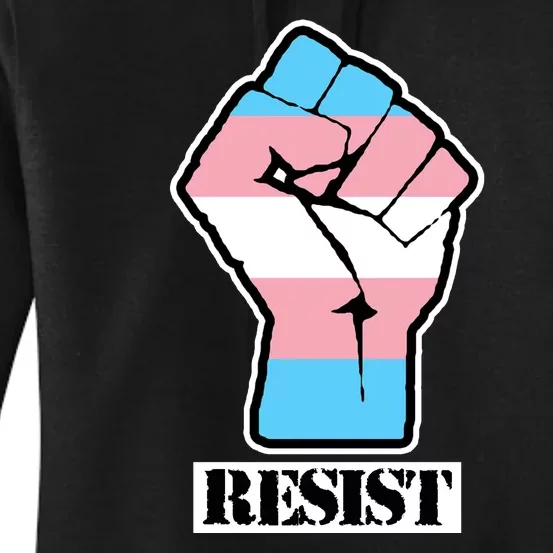 Resist Demigirl Fist Flag Women's Pullover Hoodie