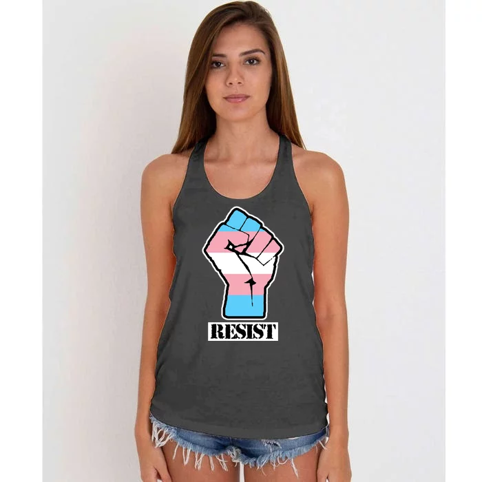 Resist Demigirl Fist Flag Women's Knotted Racerback Tank