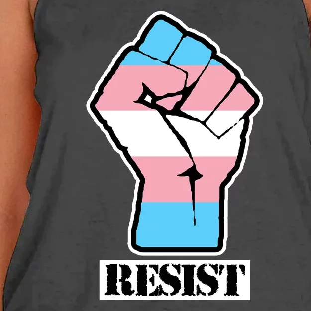 Resist Demigirl Fist Flag Women's Knotted Racerback Tank