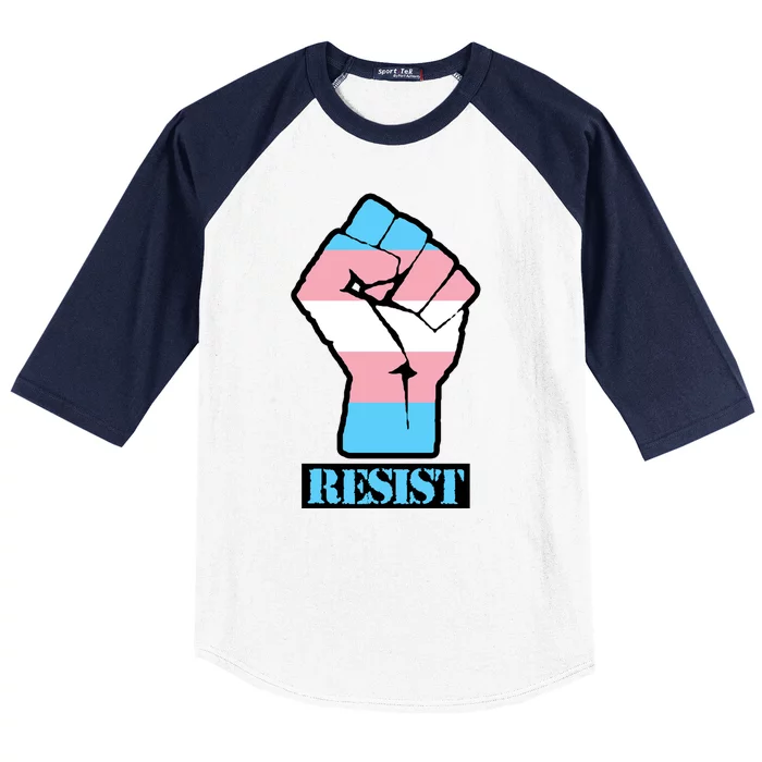 Resist Demigirl Fist Flag Baseball Sleeve Shirt