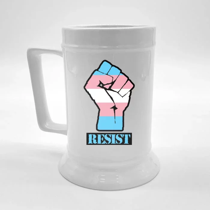 Resist Demigirl Fist Flag Front & Back Beer Stein