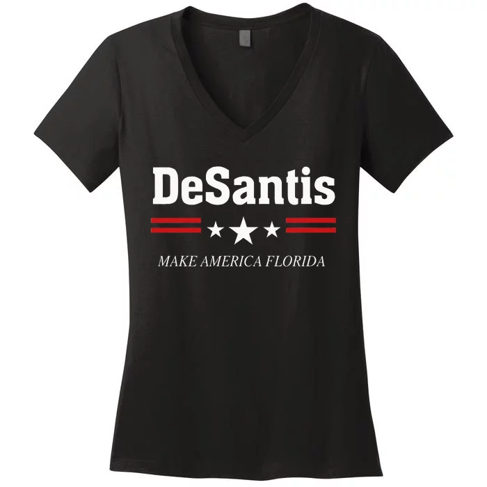 Ron Desantis For President 2024 Election Proud Republican Women's V-Neck T-Shirt