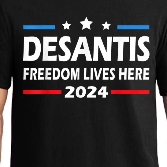 Ron DeSantis Freedom Lives Here Florida 2024 US Flag Pajama Set