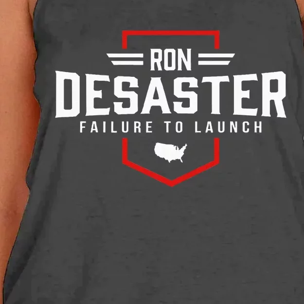 Ron DeSaster Failure To Launch Ron DeSantis 2024 Funny Meme Women's Knotted Racerback Tank