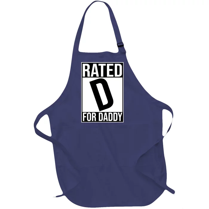 Rated D For Daddy Funny Gift For Dad Full-Length Apron With Pocket