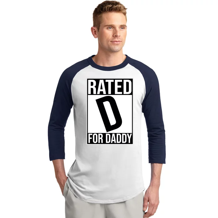 Rated D For Daddy Funny Gift For Dad Baseball Sleeve Shirt