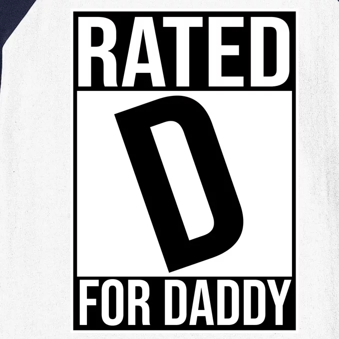 Rated D For Daddy Funny Gift For Dad Baseball Sleeve Shirt