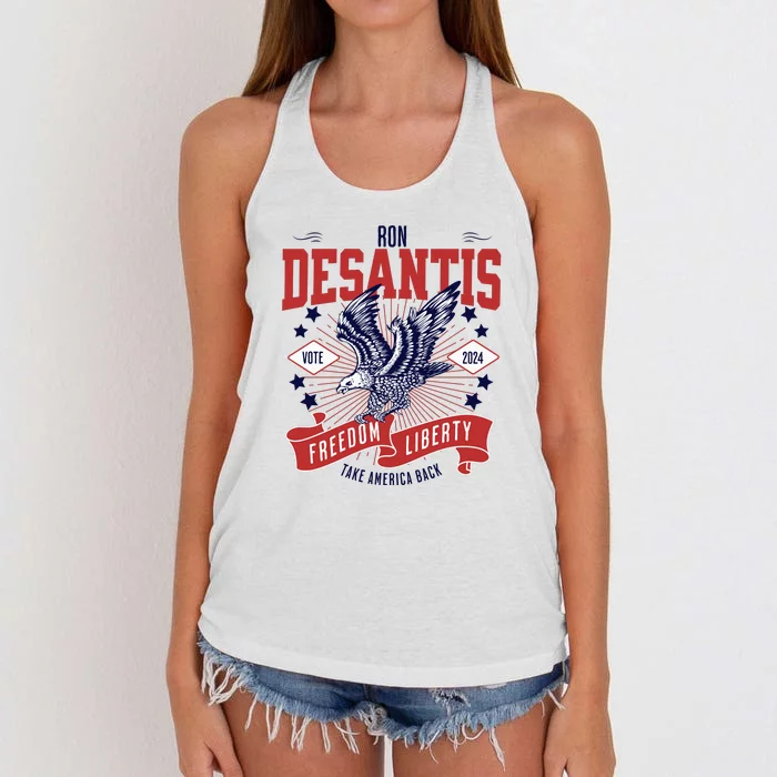 Ron Desantis For President 2024 Women's Knotted Racerback Tank