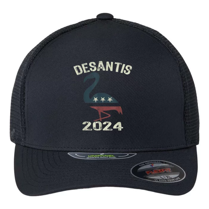 Ron DeSantis For President 2024 Flamingo DeSantis 2024 Flexfit Unipanel Trucker Cap