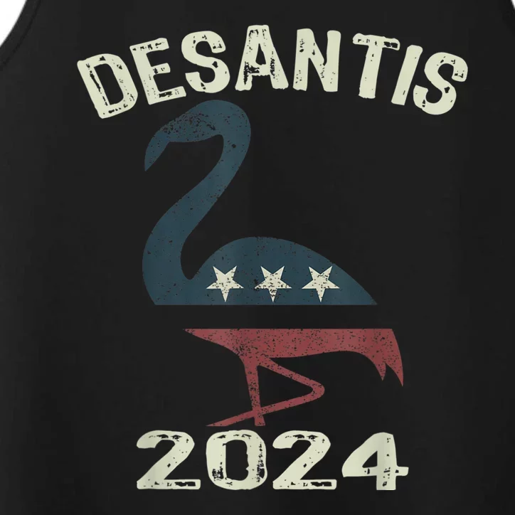 Ron DeSantis For President 2024 Flamingo DeSantis 2024 Performance Tank