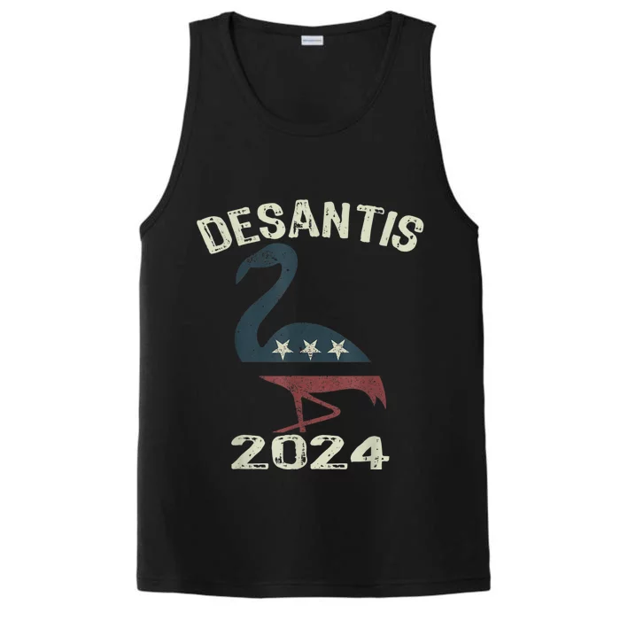 Ron DeSantis For President 2024 Flamingo DeSantis 2024 Performance Tank