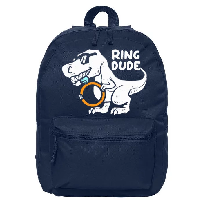 Ring Dude Funny T-Rex Dinosaur Ring Wedding 16 in Basic Backpack