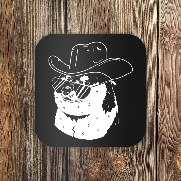 Rodeo Doge Funny Dogecoin Coaster