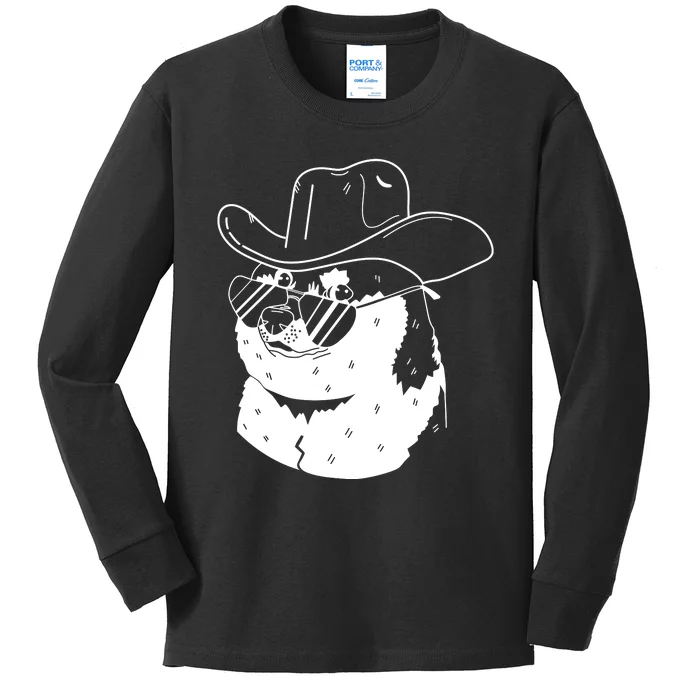 Rodeo Doge Funny Dogecoin Kids Long Sleeve Shirt