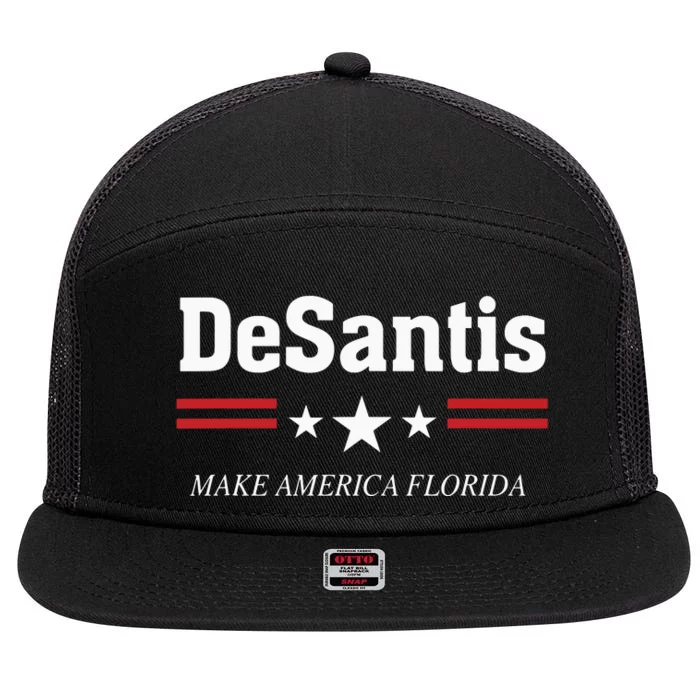 Ron DeSantis For President 2024 Election Proud Republican 2163 7 Panel Mesh Trucker Snapback Hat