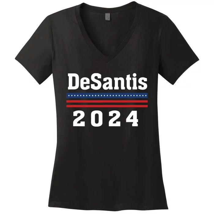 Ron DeSantis For President 2024 Election Proud Republican Women's V-Neck T-Shirt