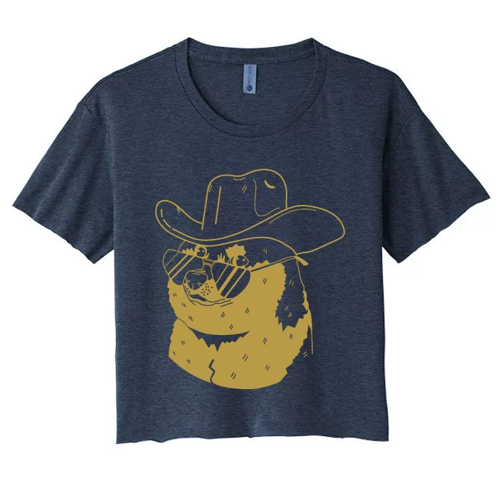 Rodeo Doge Funny Dogecoin Women's Crop Top Tee