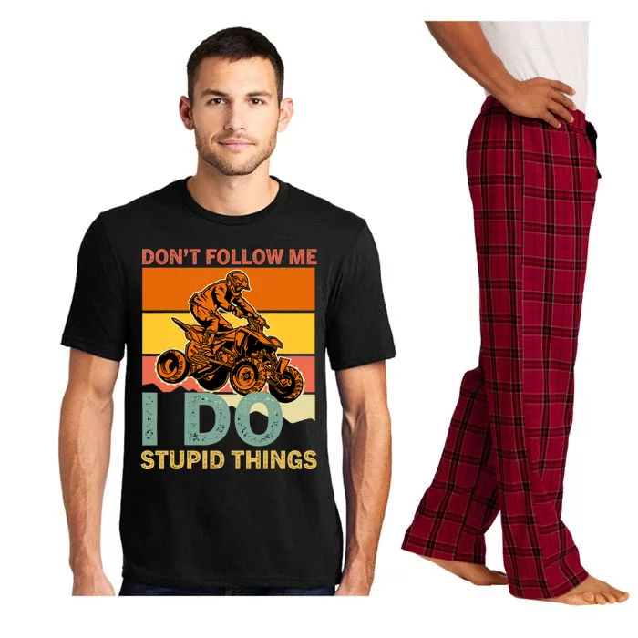 Retro Don't Follow Me I Do Stupid Things ATV Quad Biker Pajama Set