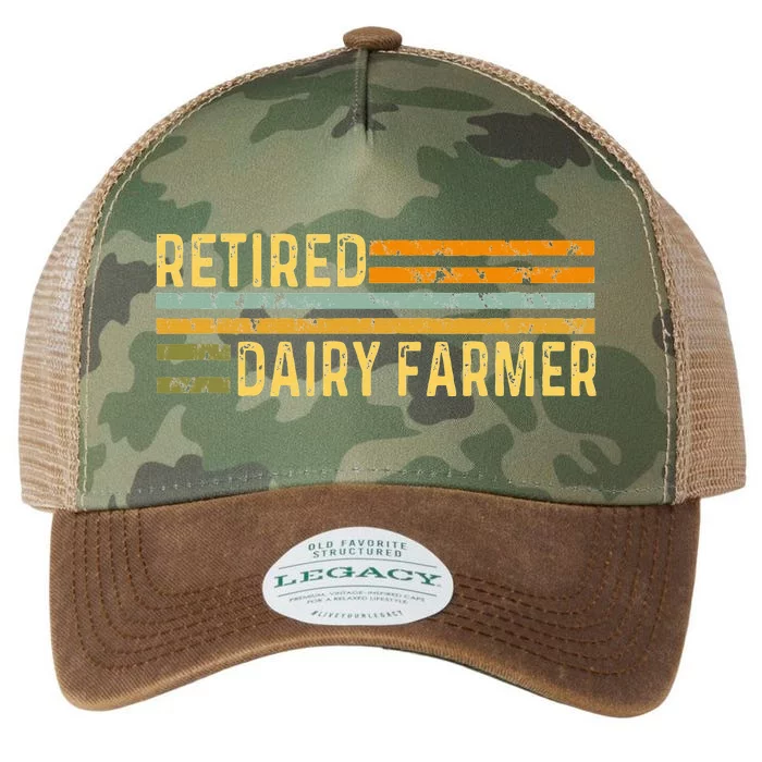 Retired Dairy Farmer Distressed Retirement Retire Cow Cattle Legacy Tie Dye Trucker Hat