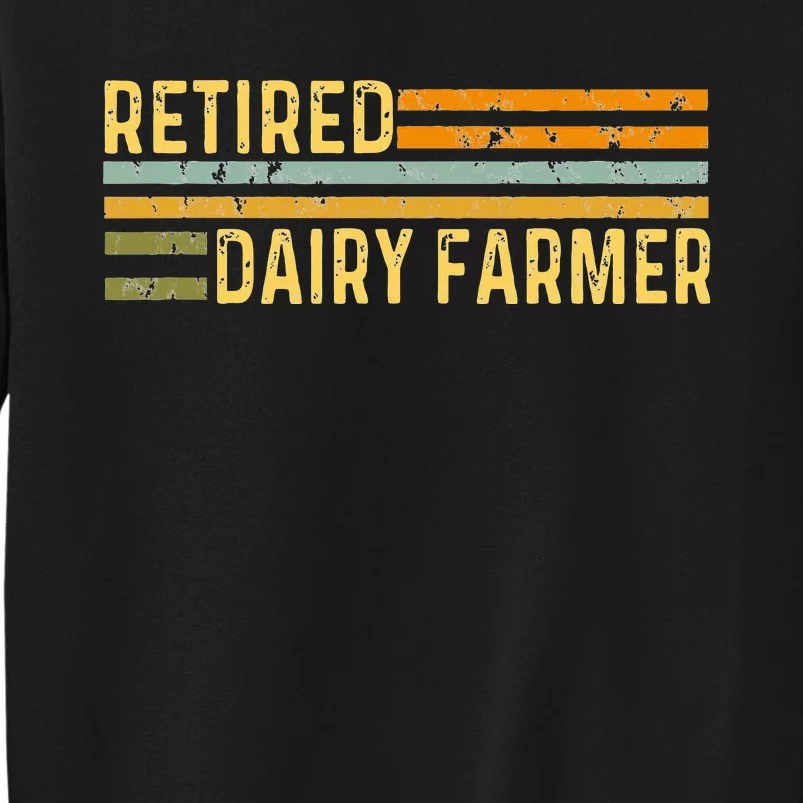 Retired Dairy Farmer Distressed Retirement Retire Cow Cattle Sweatshirt